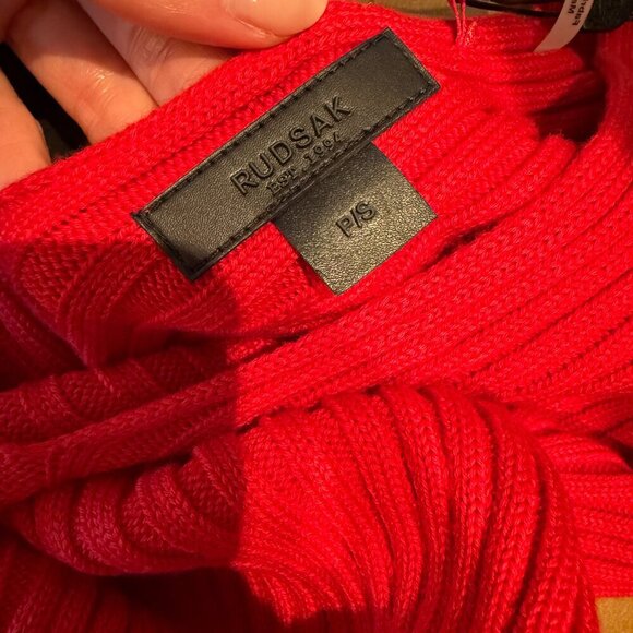 NEW Red Dress with Removable Back Leather  Strap, RUDSAK, US S - Picture 5 of 5